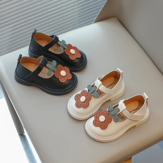 Baby Girls Leather Shoes Kids T-strap